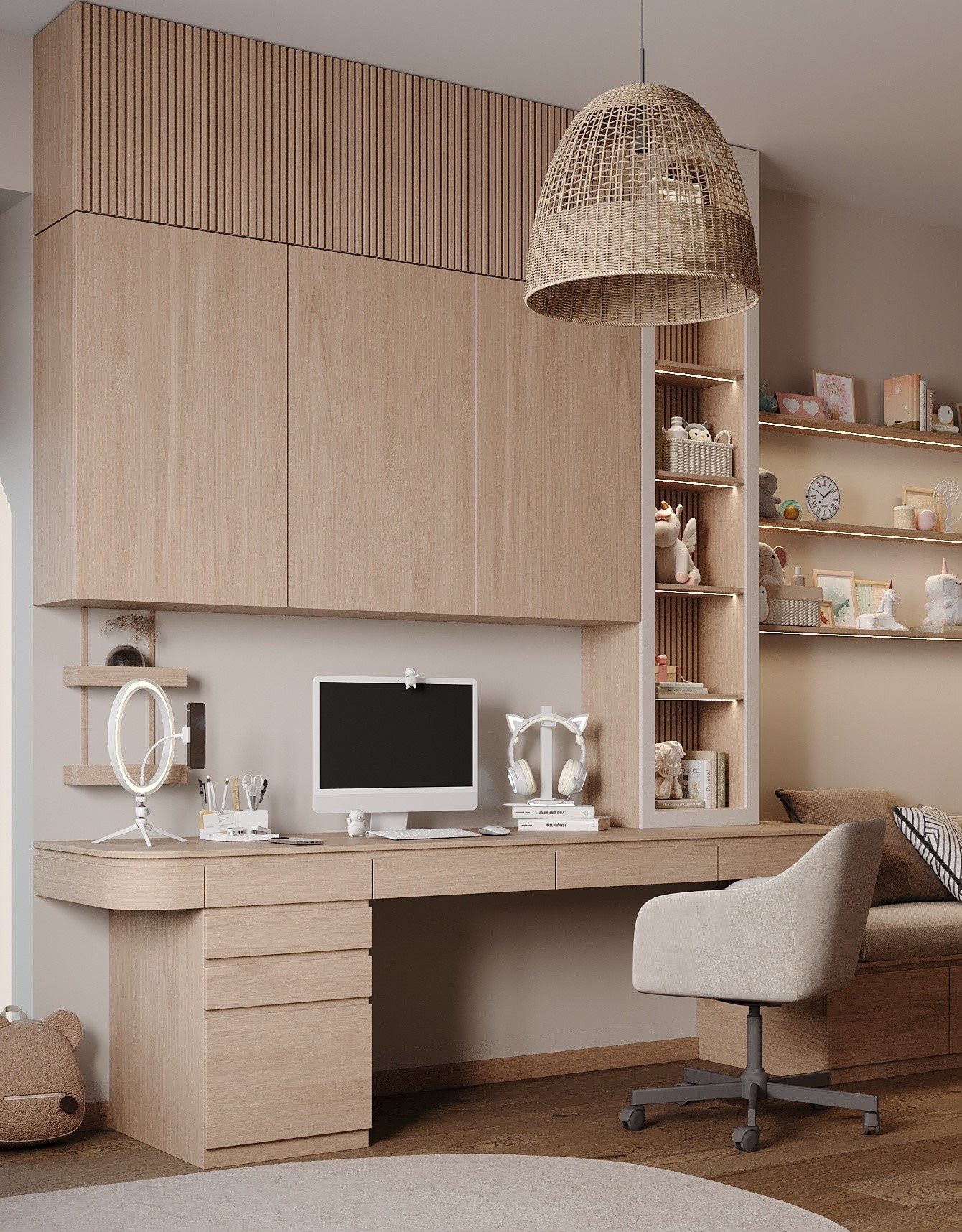 Natural style girls bedroom